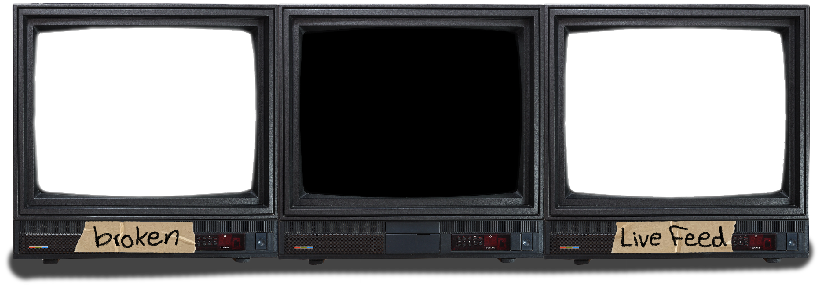 row of crt tvs
